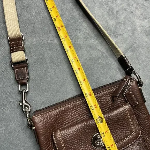 Coach Hamilton Brown Pebbled Leather Swingpack Crossbody Shoulder Bag Handbag - Picture 9 of 15